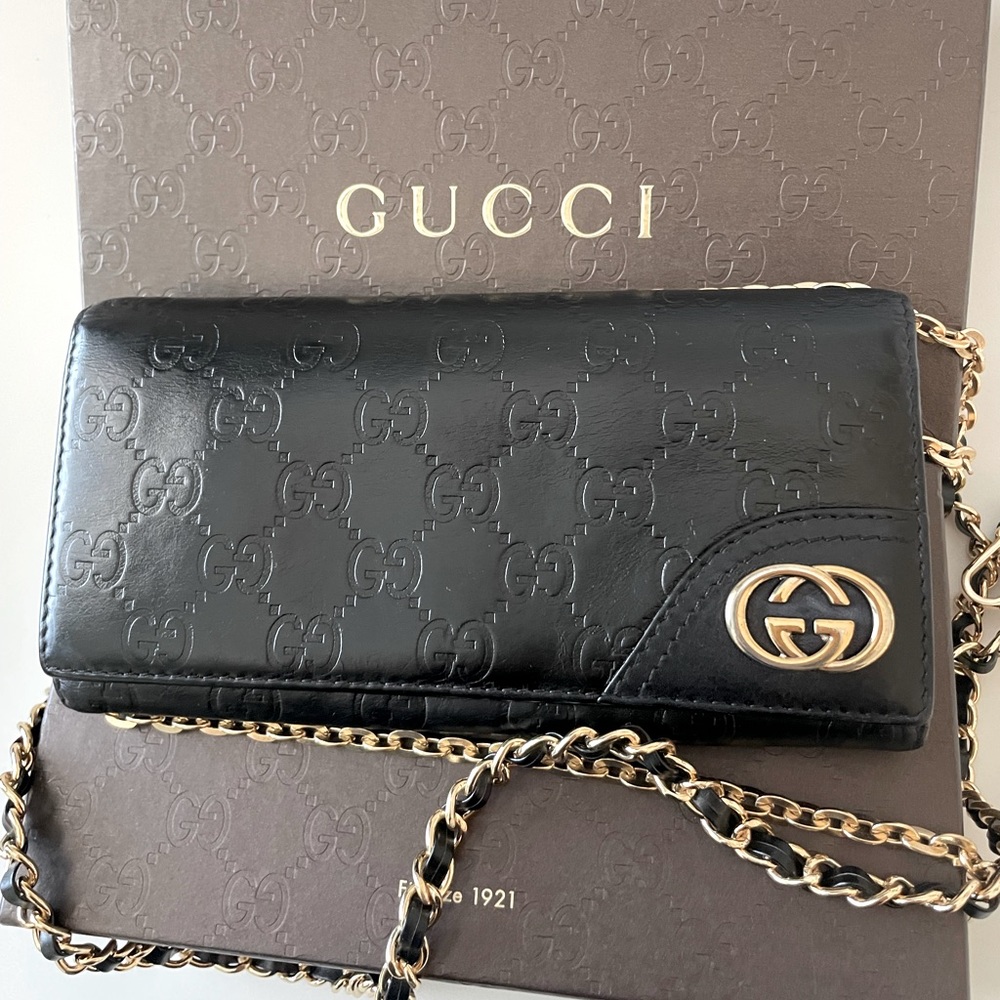 🌸BEAUTIFUL🌸 GUCCI GG WALLET ON CHAIN